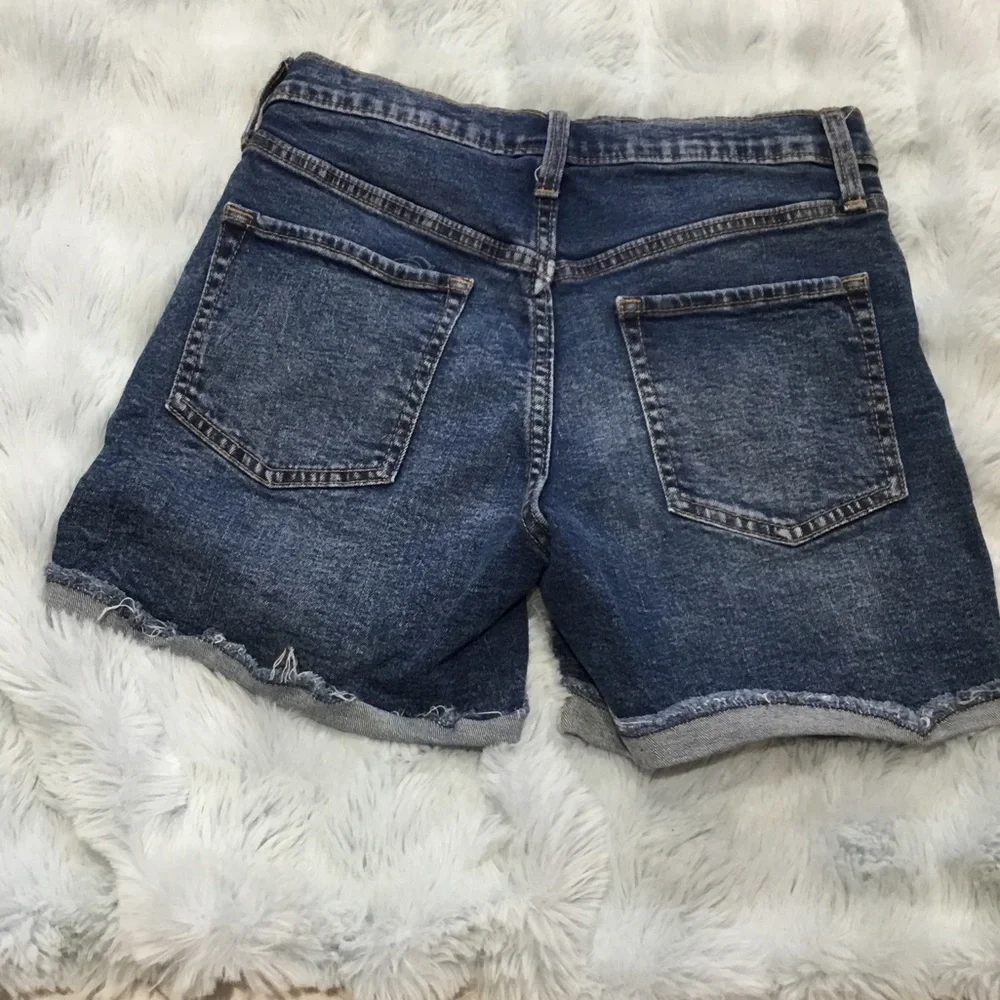 Old Navy Blue Distressed Roll-Hem Denim Shorts